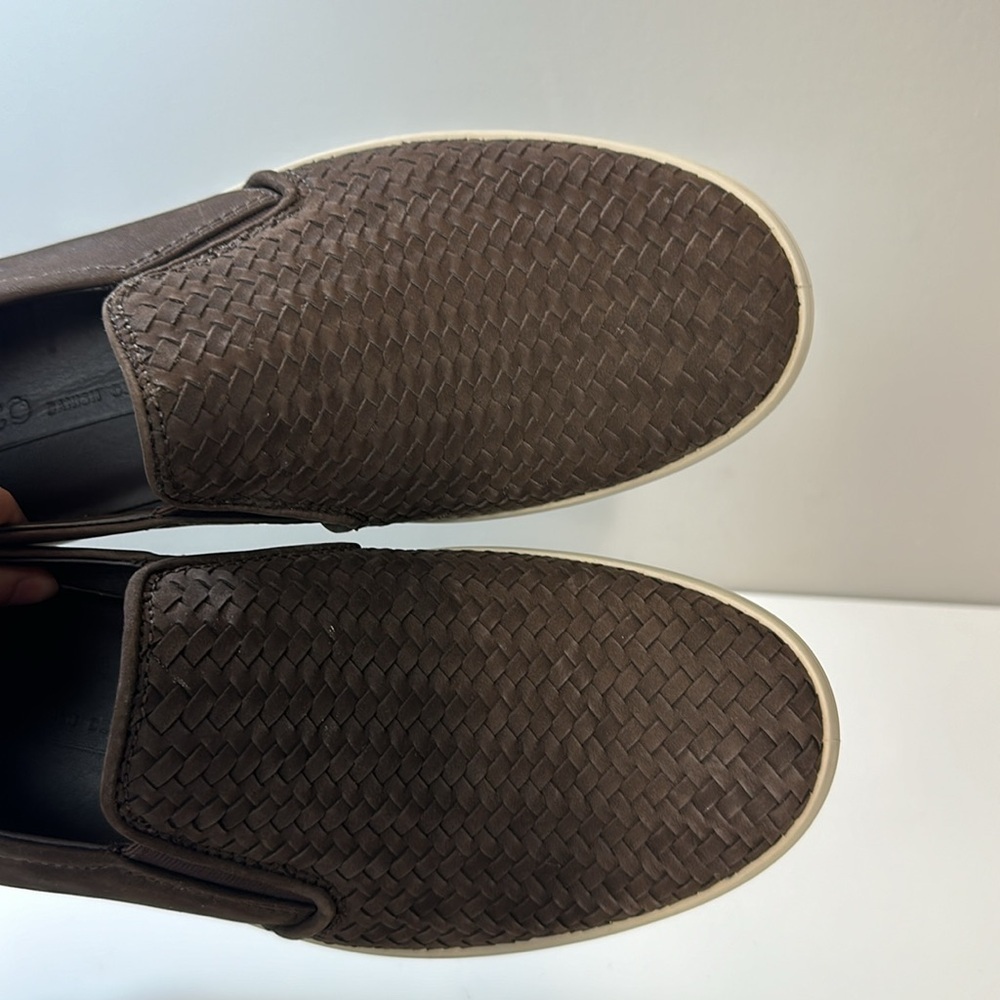 Ecco Soft 7 Woven Brown Leather Slip On Sneaker Shoes Size 42(8-8.5) - Picture 12 of 15
